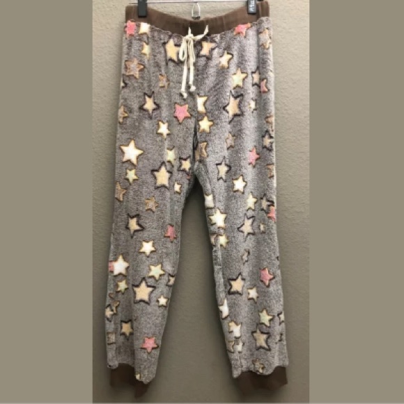 easel Pants & Jumpsuits Womens Easel Soft Star Print Fleece Joggers